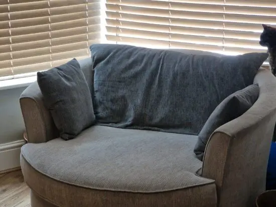 Grey swivel chair