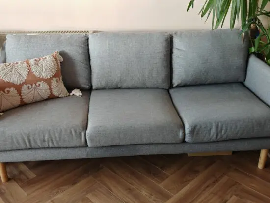 John Lewis Grey 3-seater sweep sofa and footrest