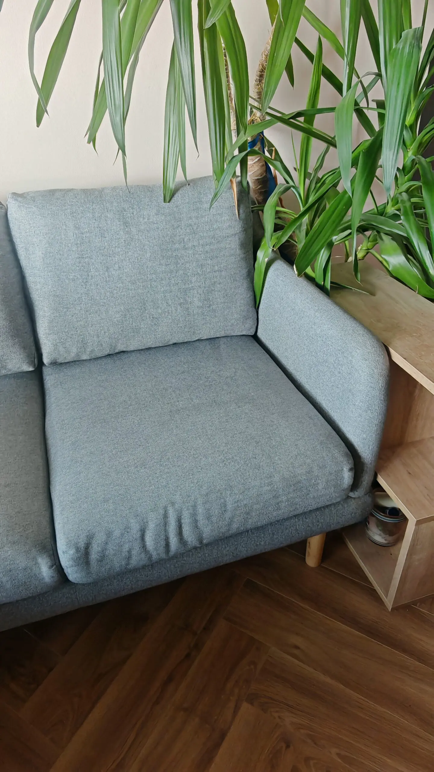 John Lewis Grey 3-seater sweep sofa and footrest