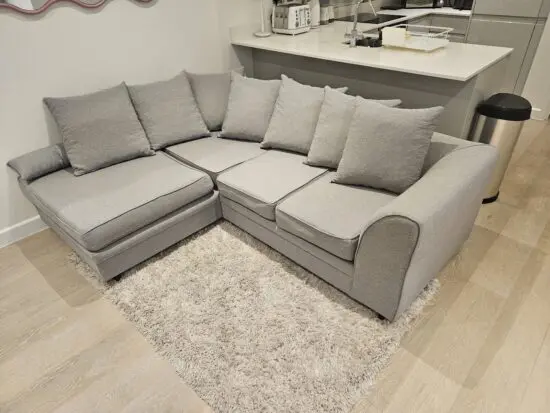 Abakus Direct Grey 'Darcy' L-Shaped Corner Sofa
