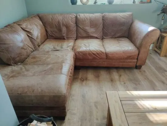 Brown Leather Corner Sofa