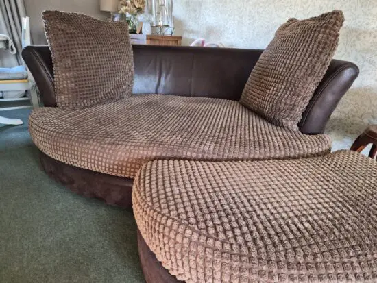 DFS sofa with footstool