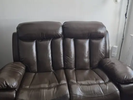 1 x Armchair + 2 x Two Seater Sofa BROWN Carlino LEATHER Manual Recliners