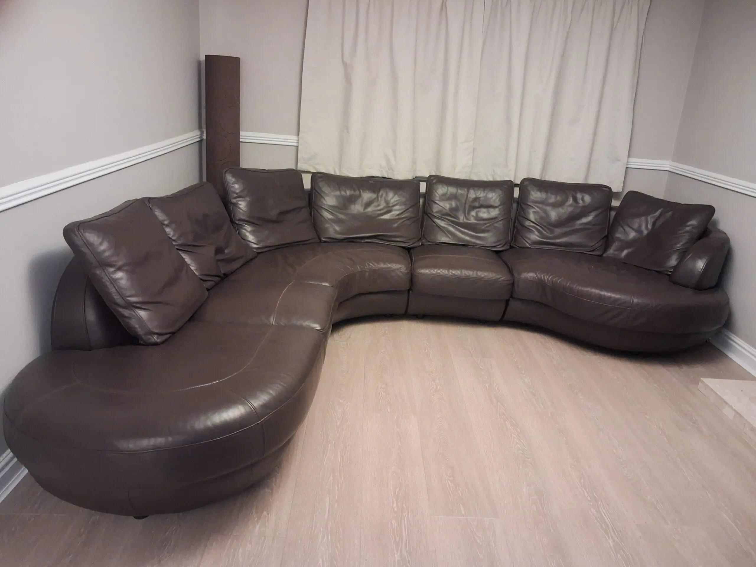 DFS Brown Leather Modular Corner Sofa