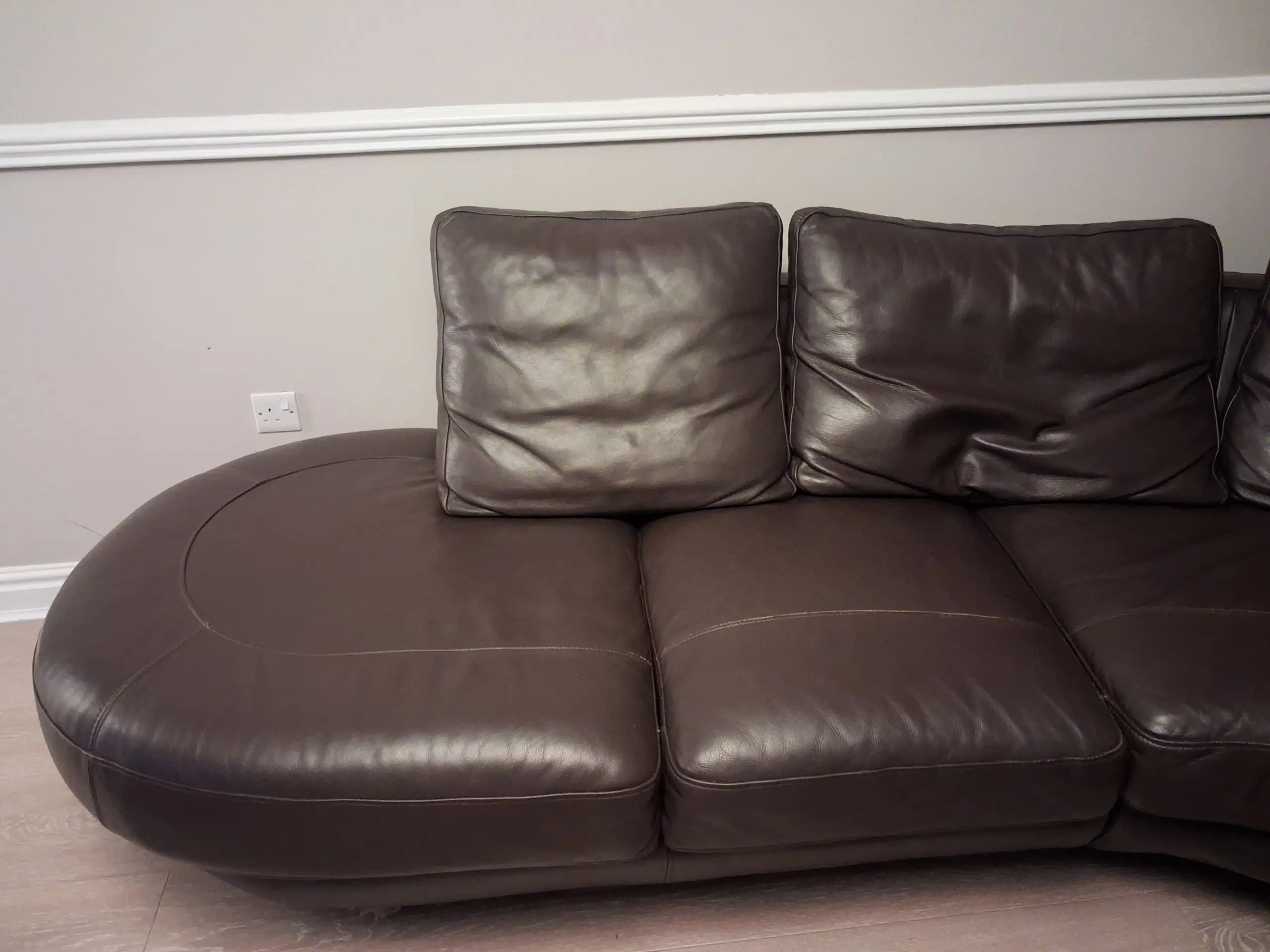 DFS Brown Leather Modular Corner Sofa