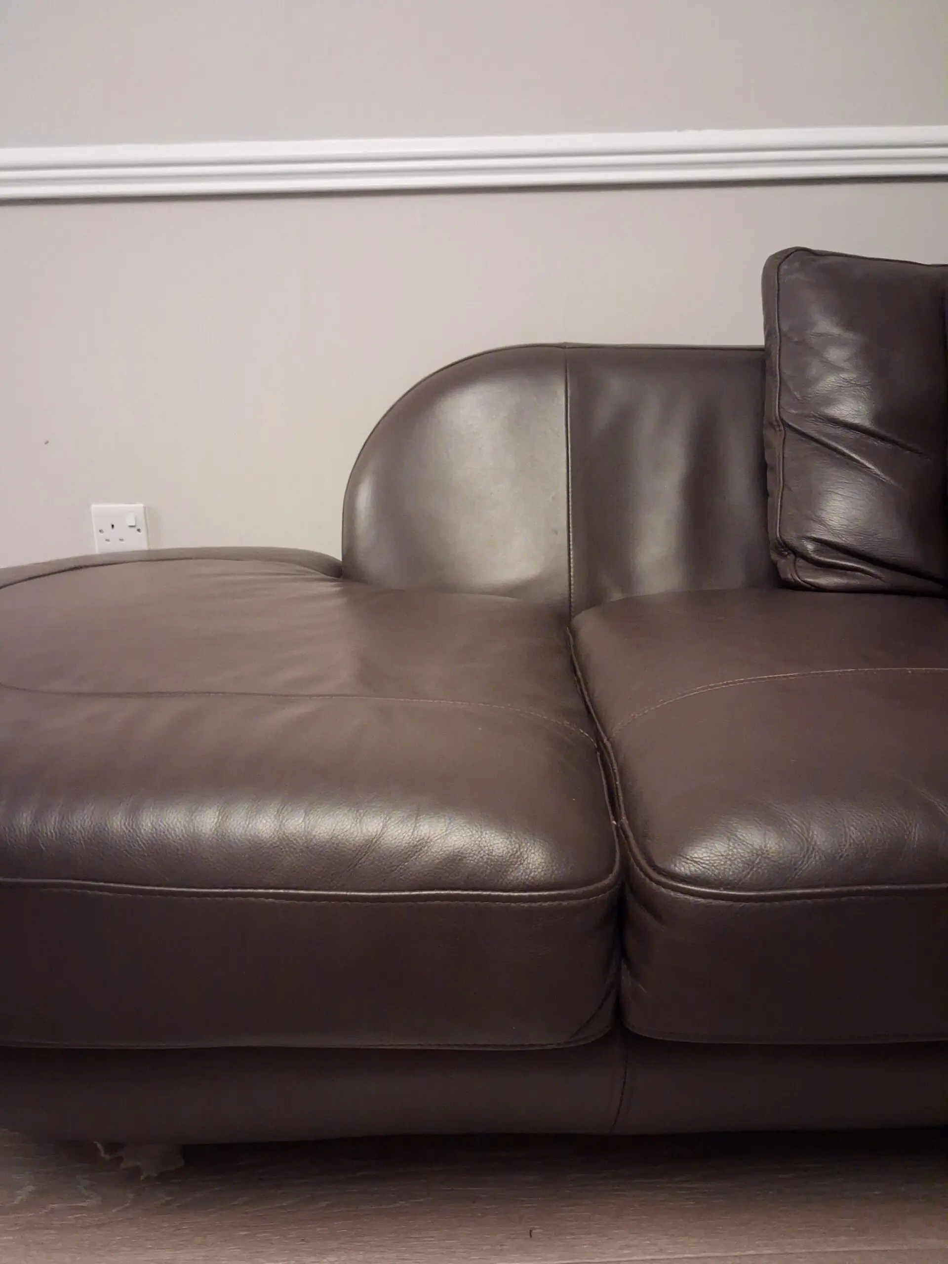 DFS Brown Leather Modular Corner Sofa