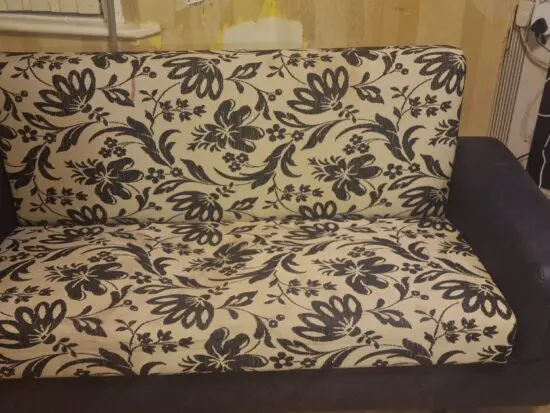 Black and cream small sofa bed