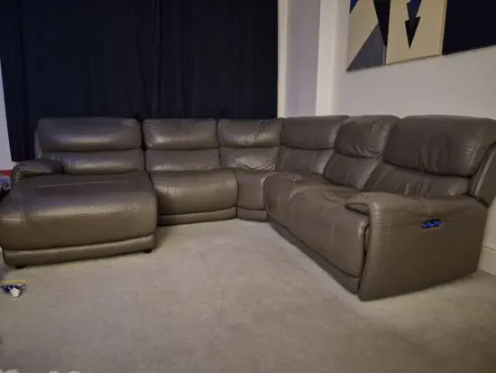 World of Leather Link Leather Corner Chaise Power Sofa