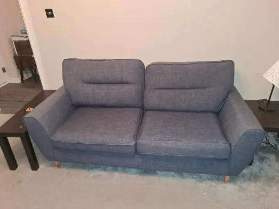 Sofology blue 3.seater sofa and matching armchair