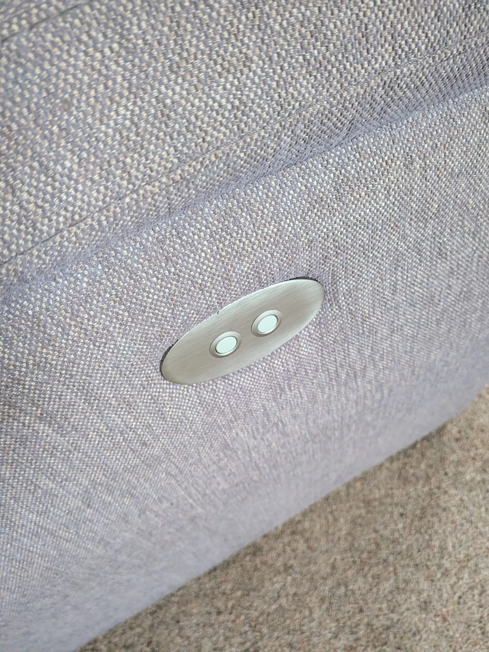 2 seater grey fabric electric recliner sofa