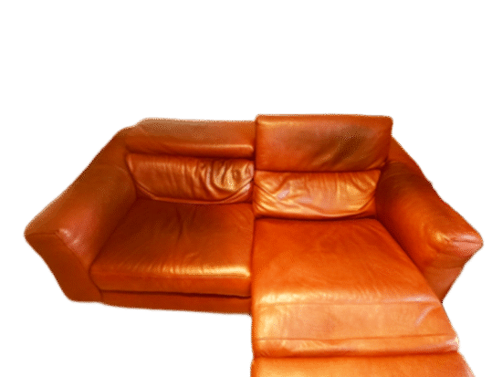 Natuzzi oxblood red leather sofa 2.5 seater electric recliner with electric headrests and footrests