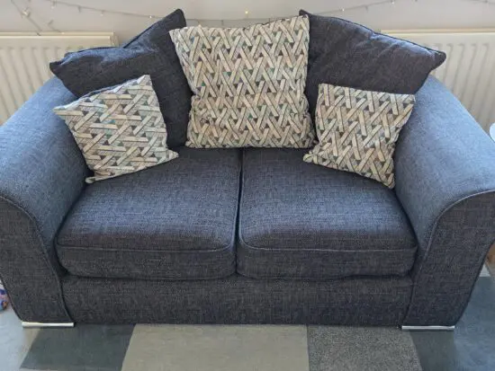 Grey-Blue 2-Seater Sofa