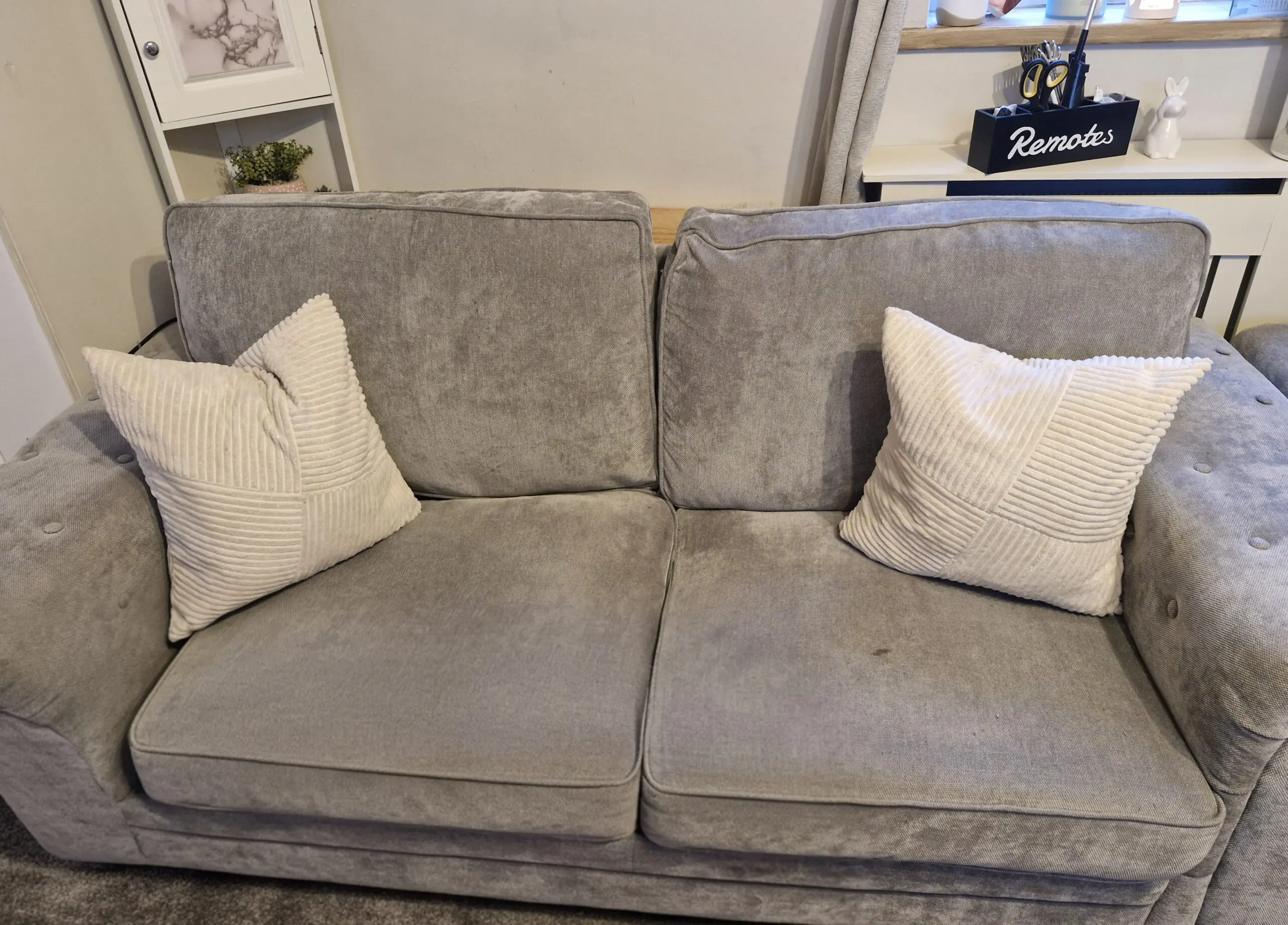 Verona High Back Grey Fabric 3 and 2 Seater Sofa set