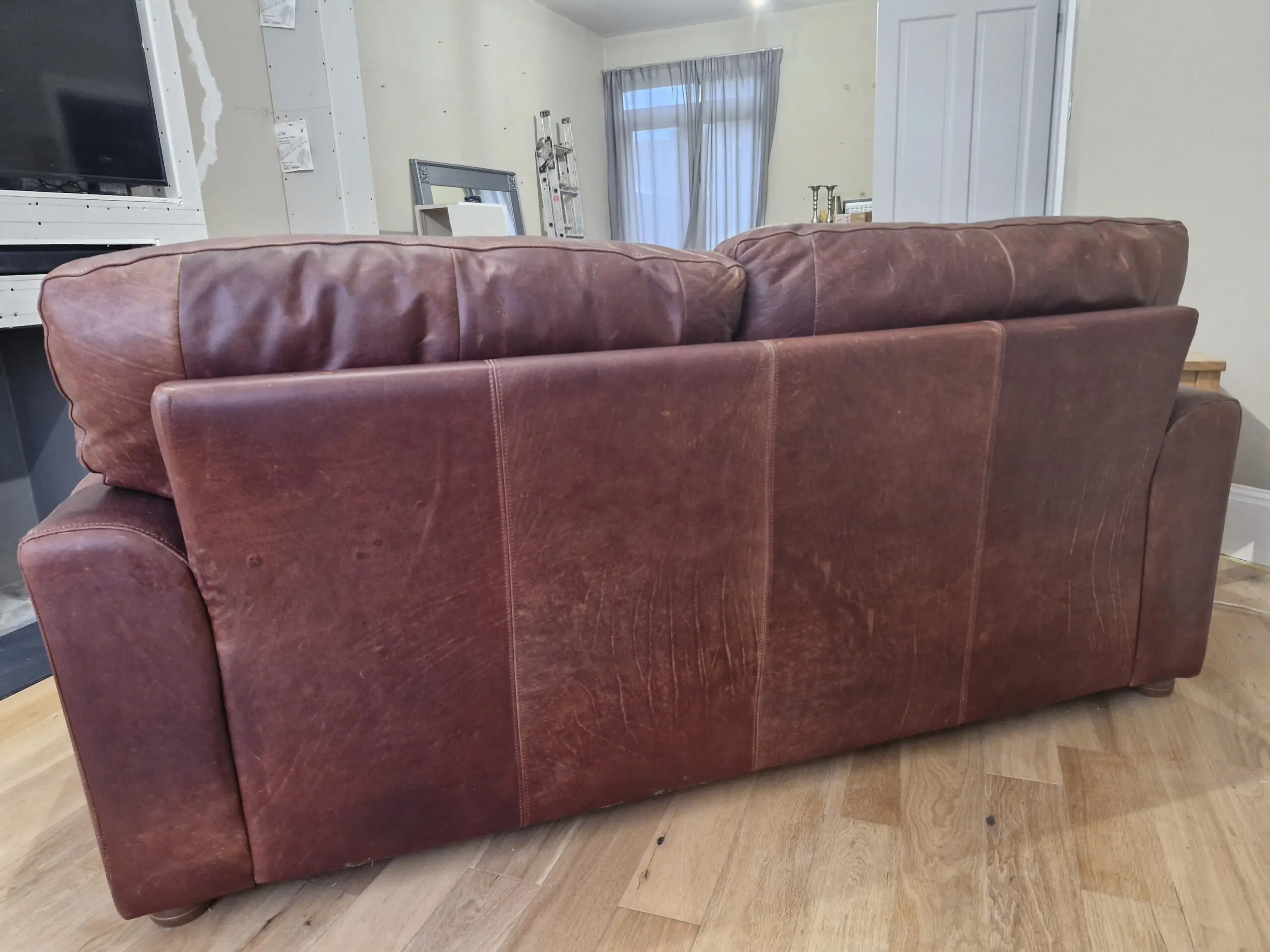 Halo Brown Aniline Leather 3 Seater Sofa
