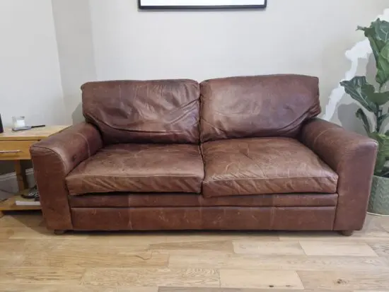 Halo Brown Aniline Leather 3 Seater Sofa