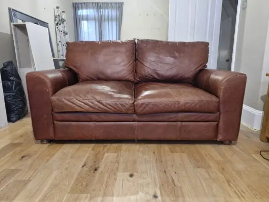 Halo Brown Aniline Leather 2 Seater Sofa