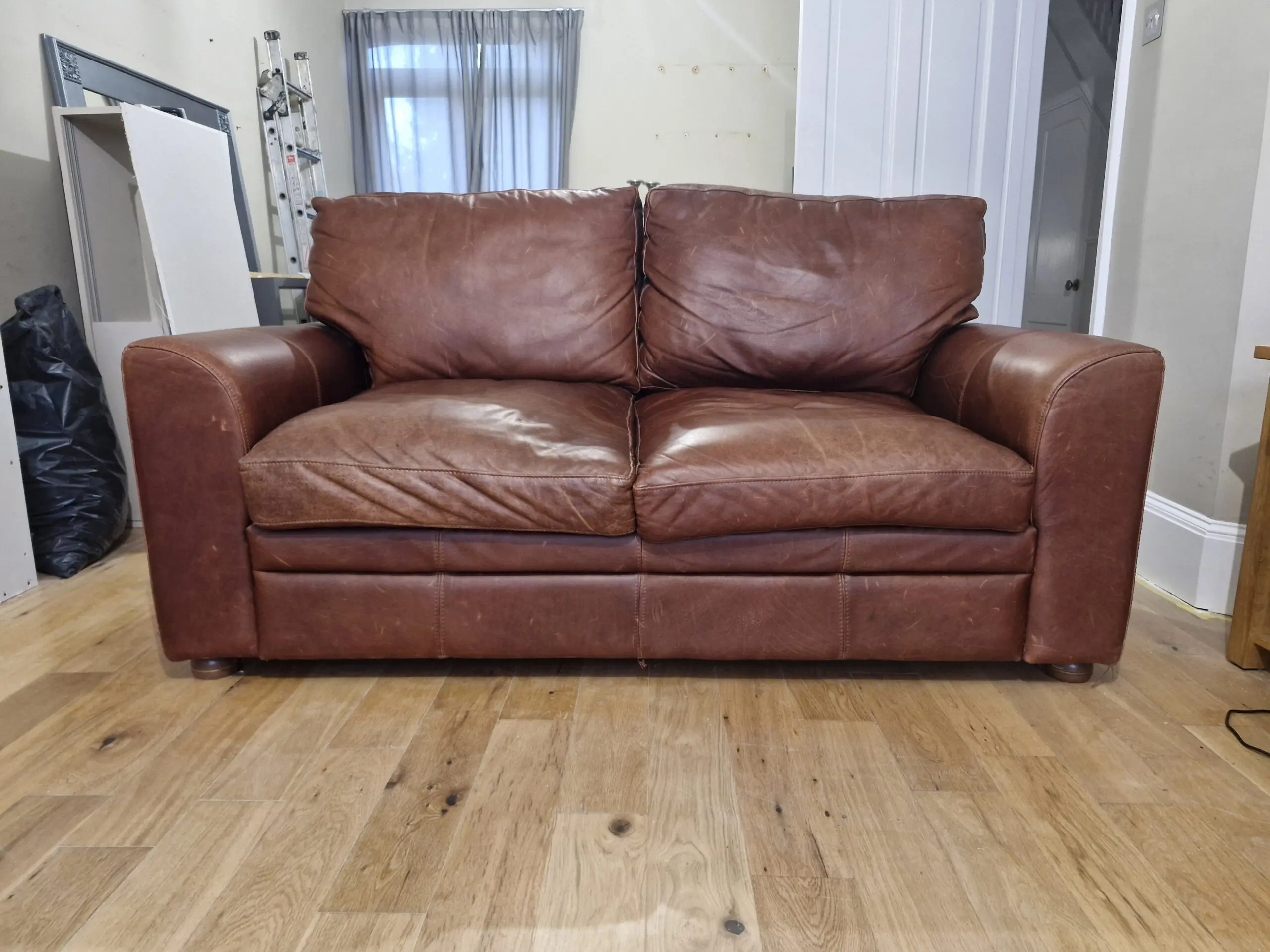 Halo Brown Aniline Leather 2 Seater Sofa