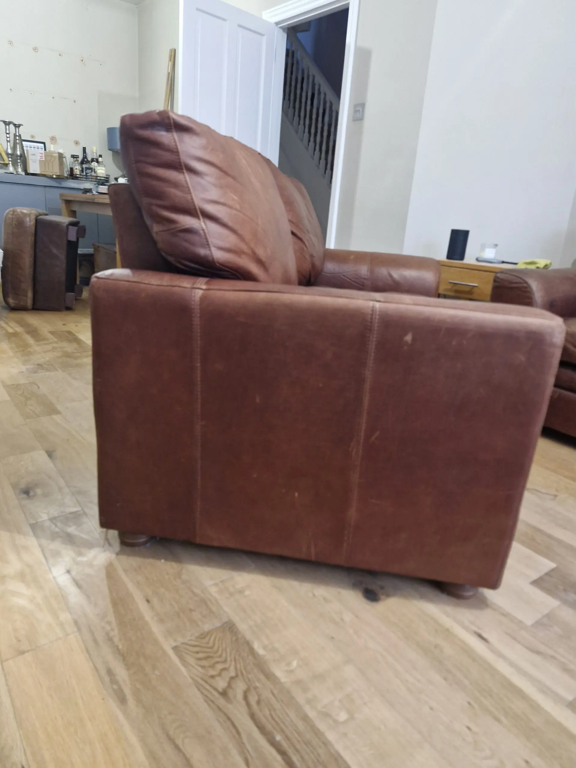 Halo Brown Aniline Leather 2 Seater Sofa