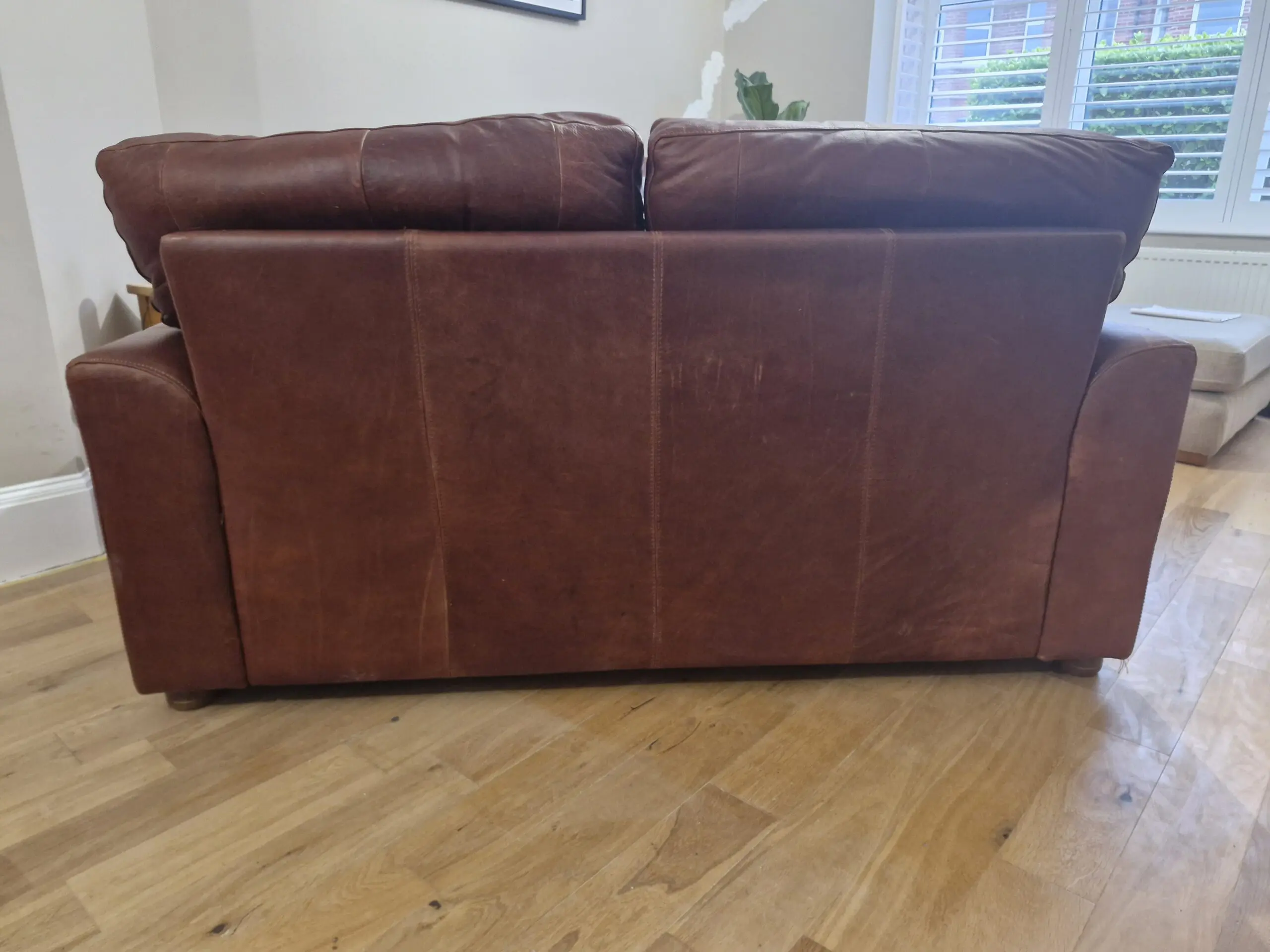 Halo Brown Aniline Leather 2 Seater Sofa