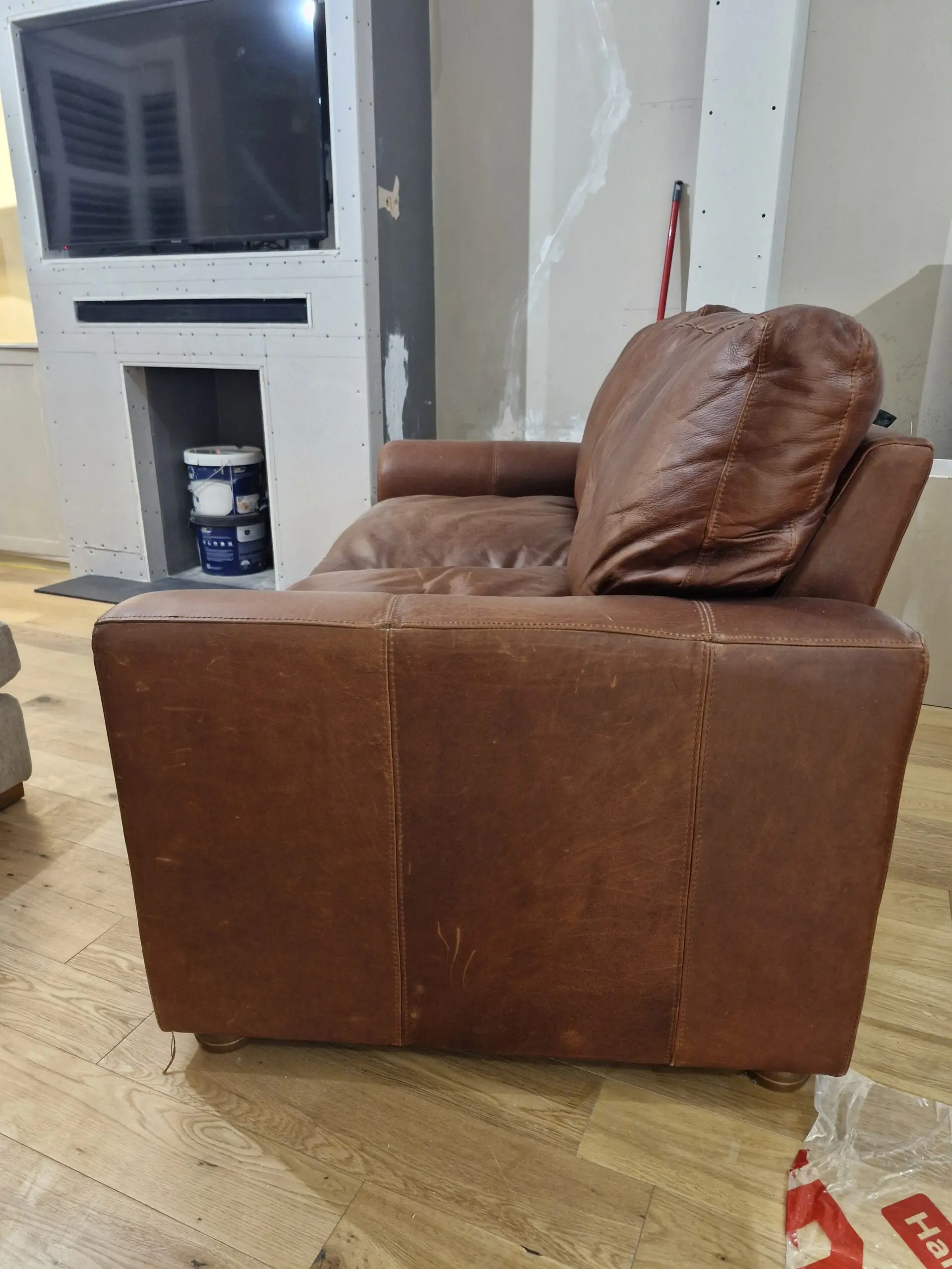 Halo Brown Aniline Leather 2 Seater Sofa
