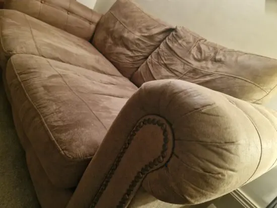 Faux leather/suede chesterfield style sofa