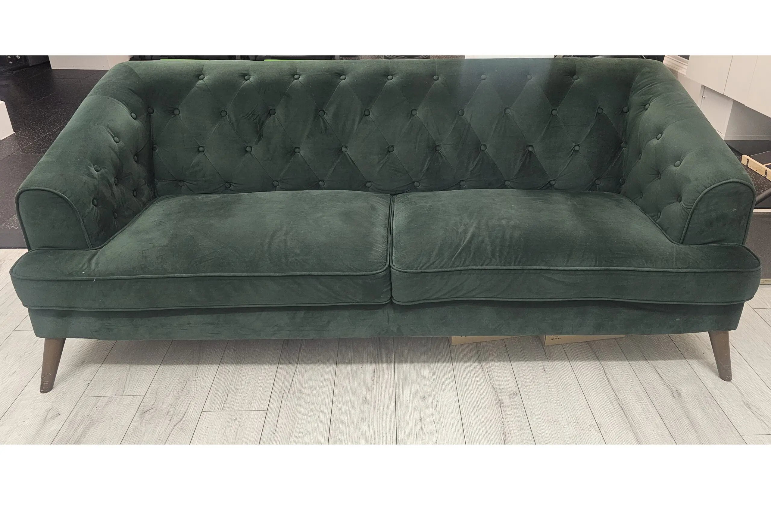 Green Velvet 3 Seater Sofa – Great Condition