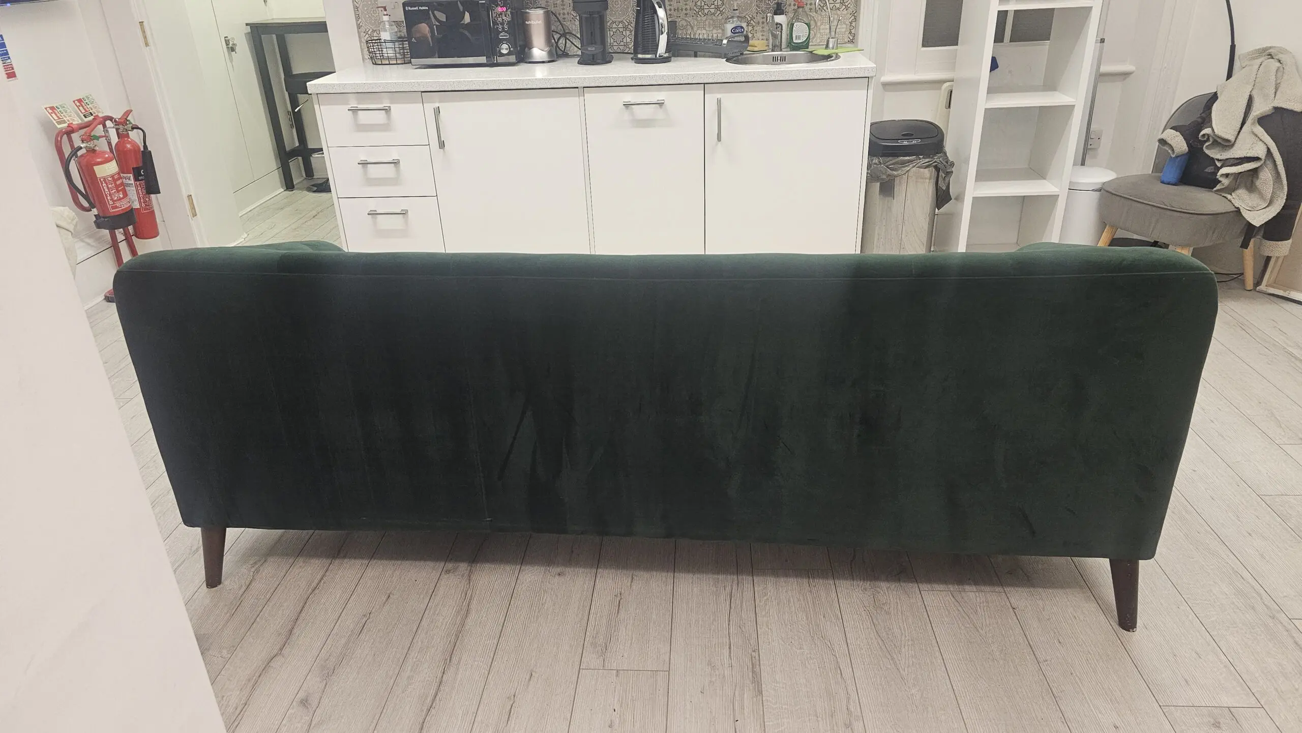 Green Velvet 3 Seater Sofa – Great Condition
