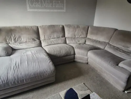 Harvey's grey side curved corner sofa