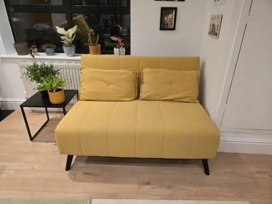 Modern yellow 2-seater sofa bed