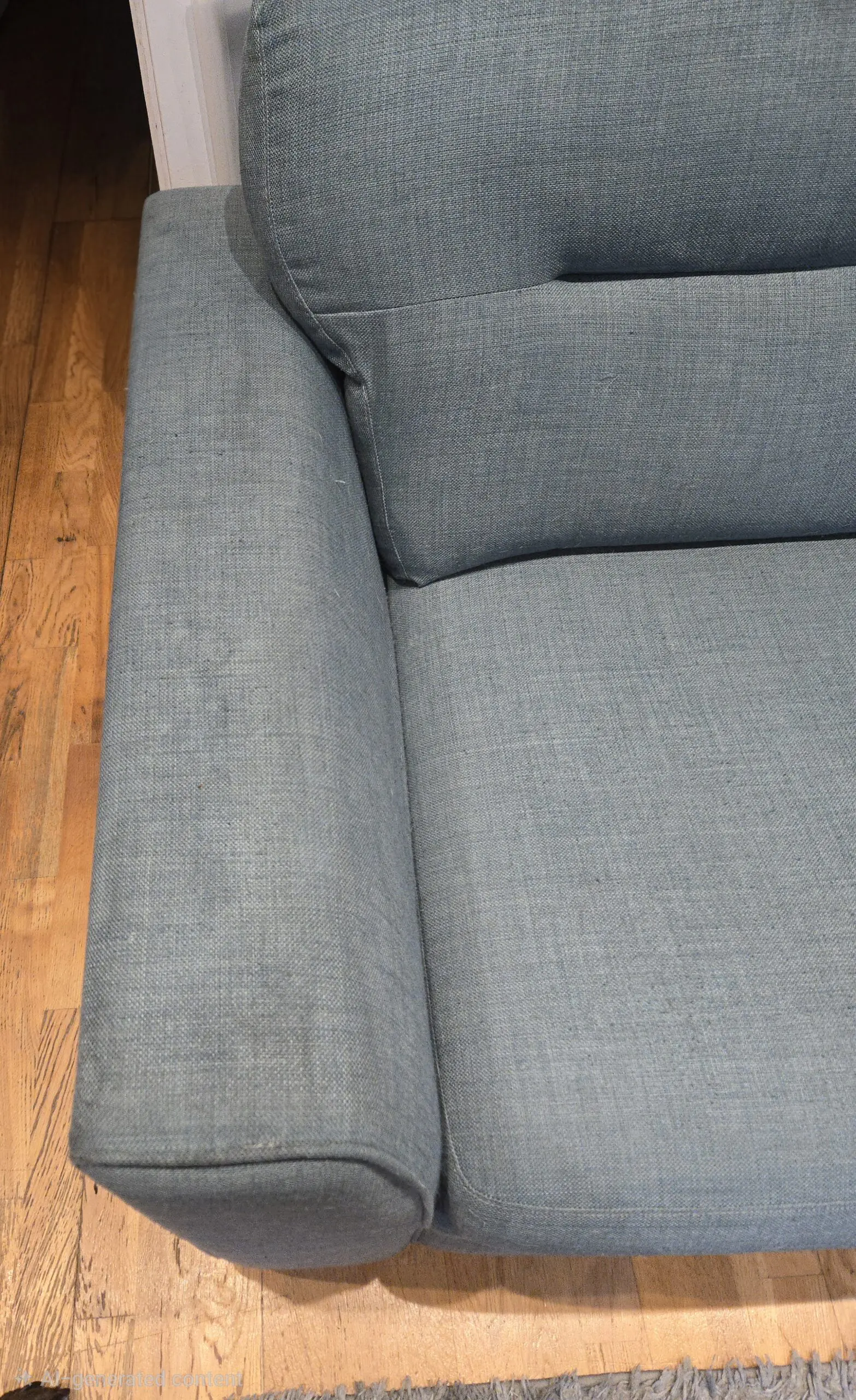 large 3 and 2 seater sofas in a light teal/blue colour