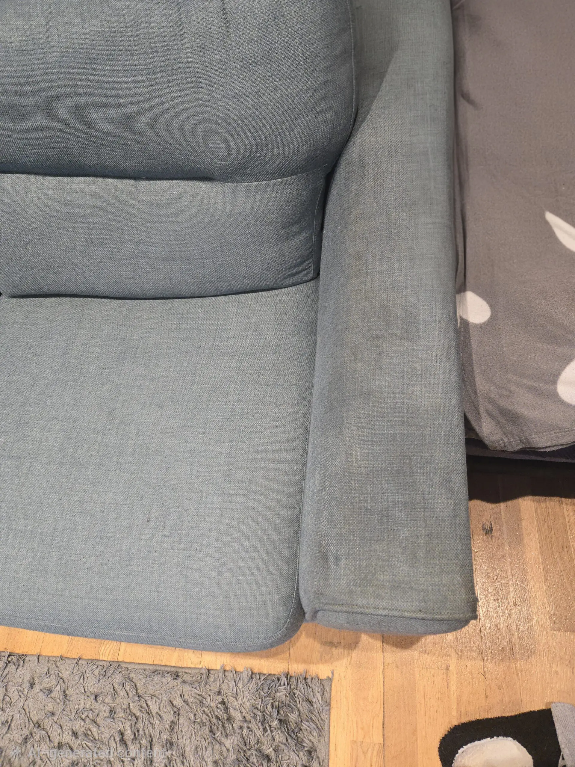 large 3 and 2 seater sofas in a light teal/blue colour