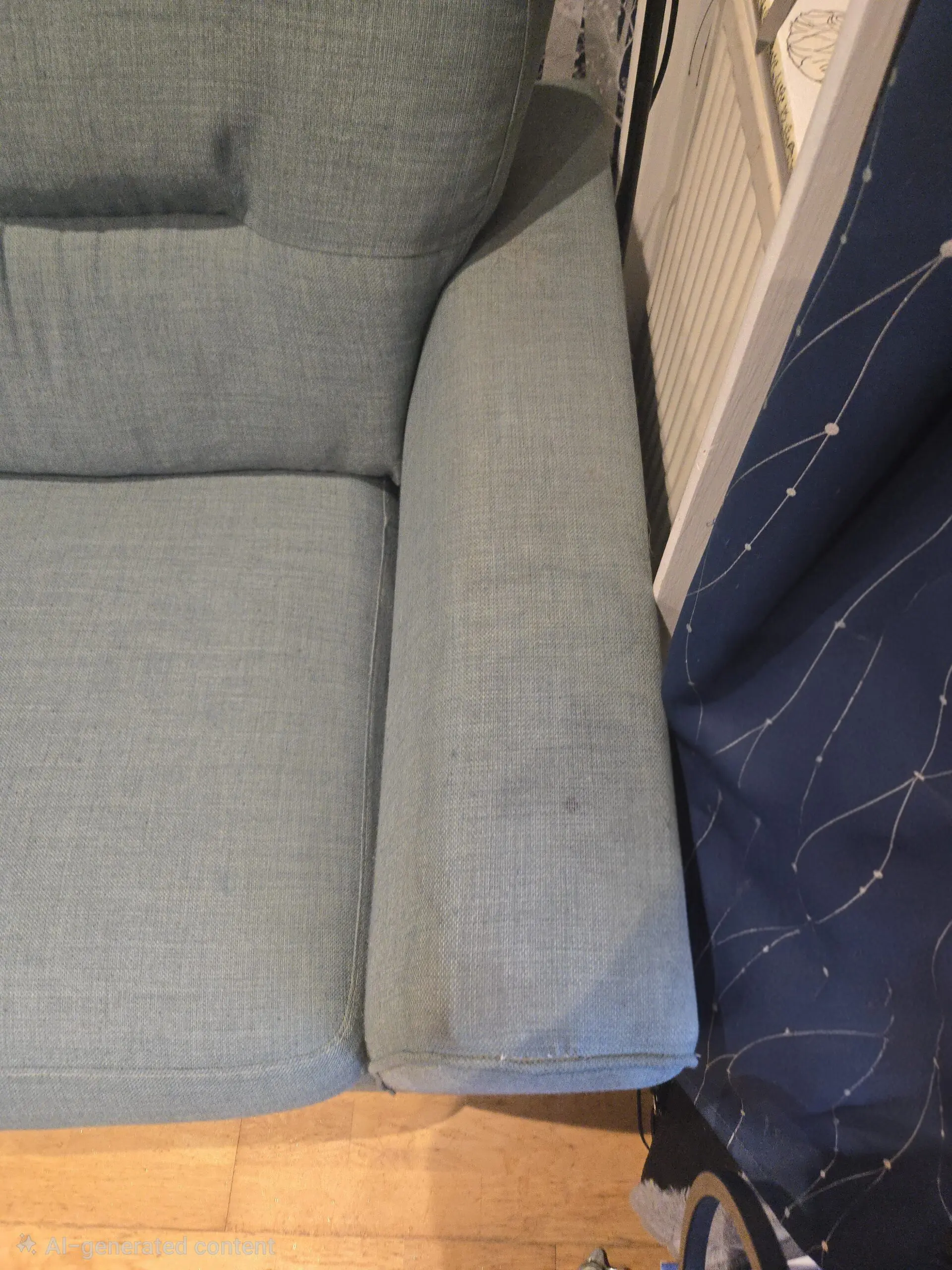 large 3 and 2 seater sofas in a light teal/blue colour