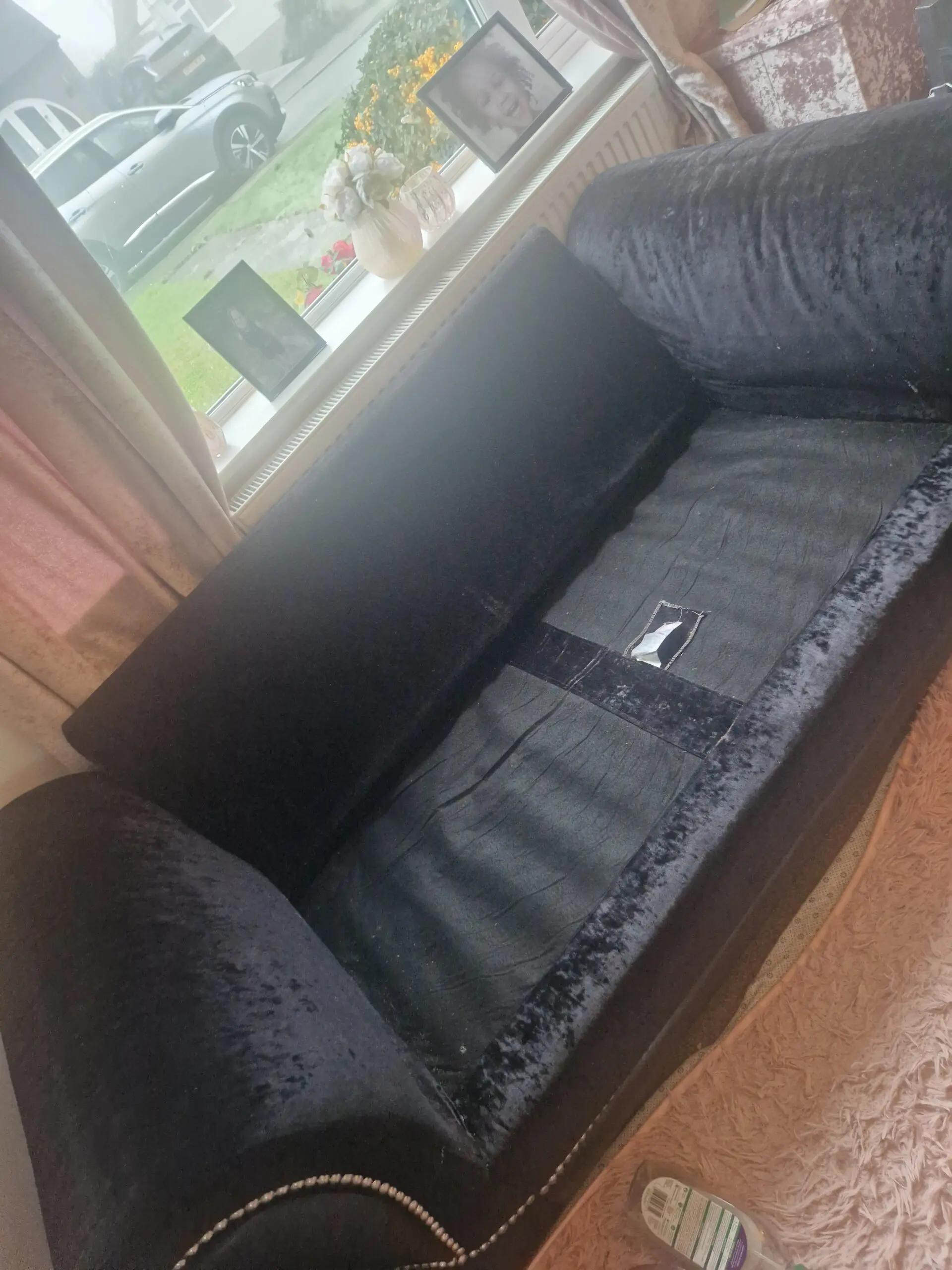 DFS BLACK 4 SEATER AND 3 SEATER SOFAS