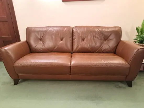 Fishpools Tan Leather 3 seater sofa