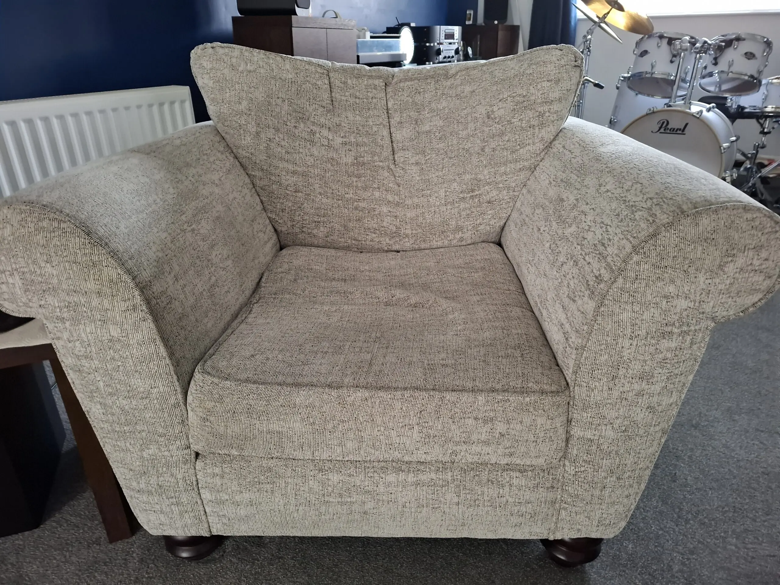 SCS 3 Seater Sofa with Armchair and footstool