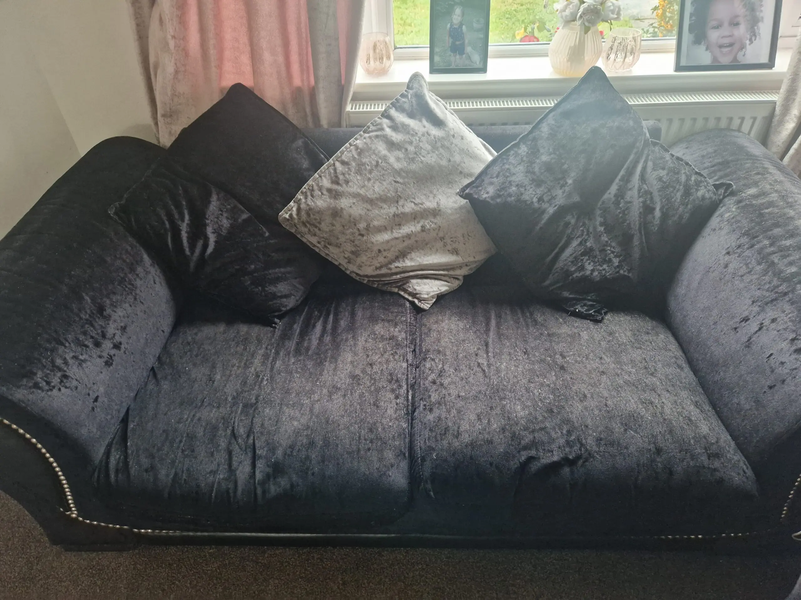 DFS BLACK 4 SEATER AND 3 SEATER SOFAS