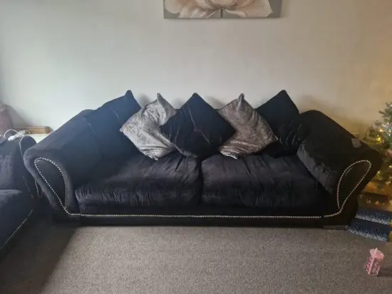 DFS BLACK 4 SEATER AND 3 SEATER SOFAS