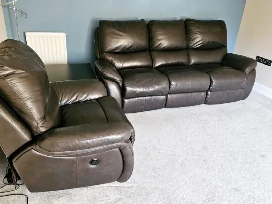 Lazy Boy Leather 3 seater Recliner + Armchair