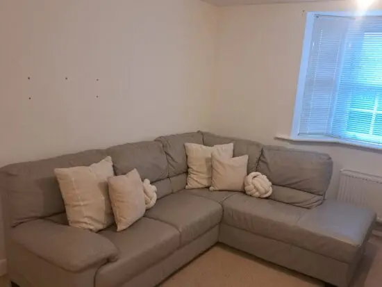 Furniture Village Grey Leather Corner Sofa