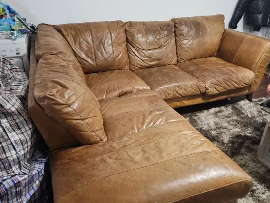 leather brown corner sofa