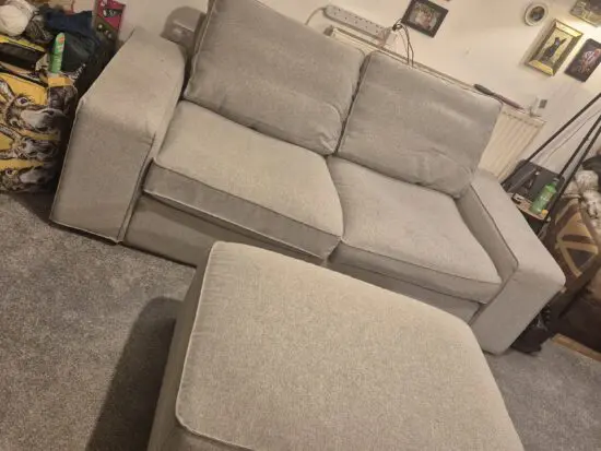 Light Grey Ikea Kivik Sofa with Matchinh Footstool