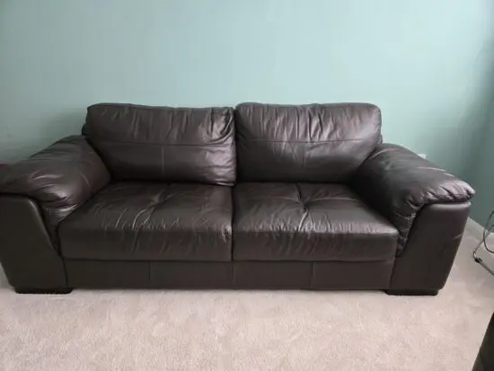 3 person dark brown leather sofa