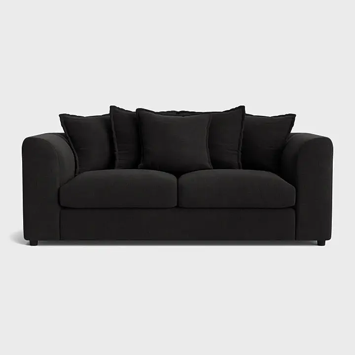 Black 3+2 Seater Sofa Set – Modern Living Room Suite – Comfortable Fabric Design – Durable & Stylish