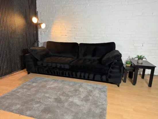 DFS Euphoria 4 Seater Sofa – Black Velvet
