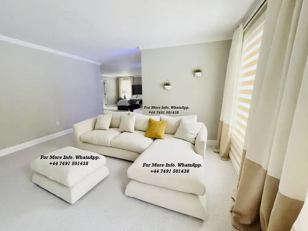 Dfs L-Shaped High Back Corner Sofa With Footstool For Sale