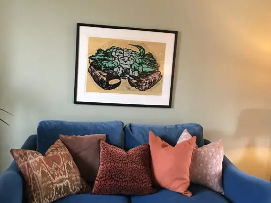 Loaf Medium Bumpster sofa in sopping sea grass clever velvet