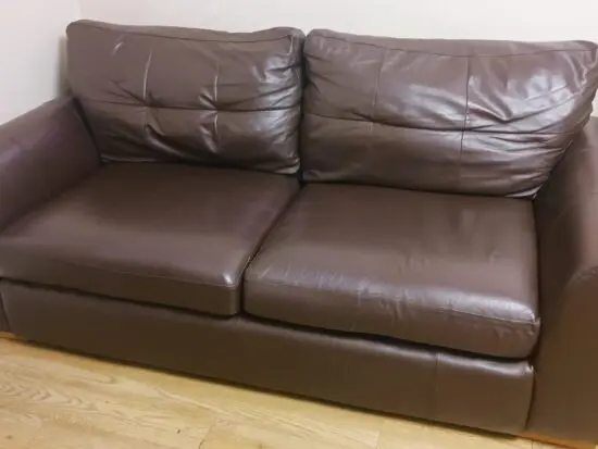 Brown 3+2seater with footstool