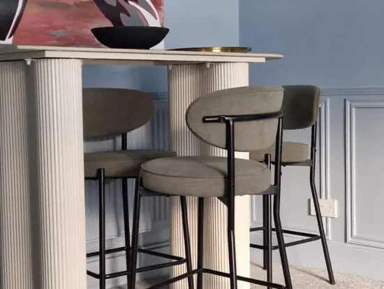 Dusk Mia Set of 4 Barstools - Matte Velvet - Sage Green