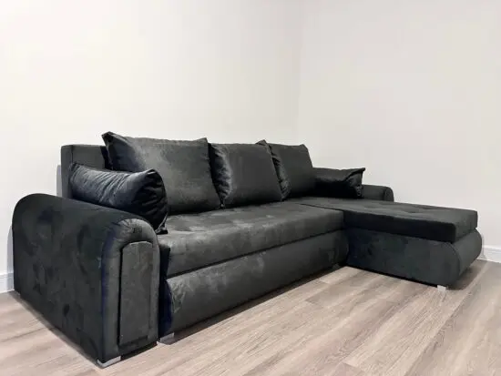 DFS Black Orka Corner Sofa Bed
