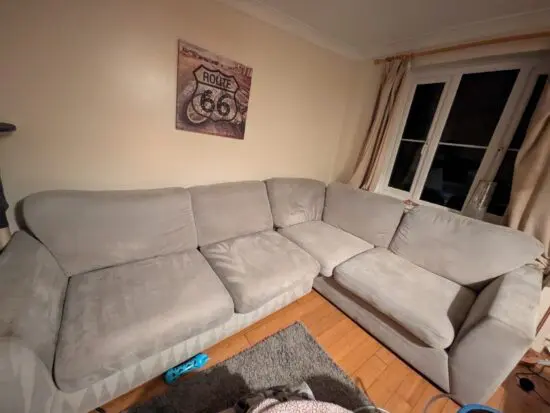 Gray DFS corner sofa